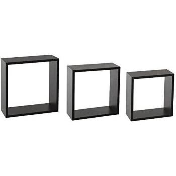 Trio d’Étages Muraux en Cube Noir