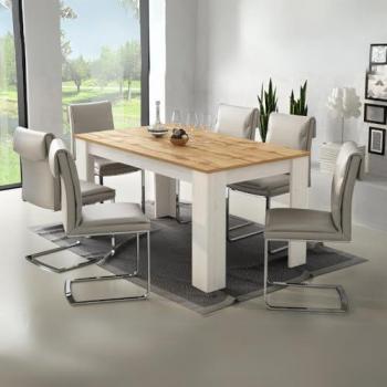 TOSCOHOME Stilvoller Esstisch mit erweiterbarer Eichenplatte 160x88 cm