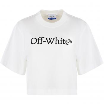 Off‑White Women’s Cropped White Logo Tee XS