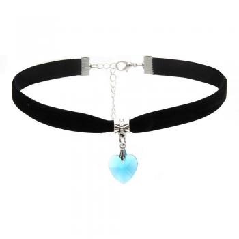 Collar Punk Bohemio Azul y Crisol de Cristales