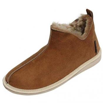 Hollert Hausschuh Herren, Prinz, Fellschuhe, Echtleder, Merino Schaffell, warm & atmungsaktiv