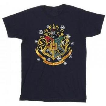Maglietta blu navy uomo Harry Potter con stemma natalizio