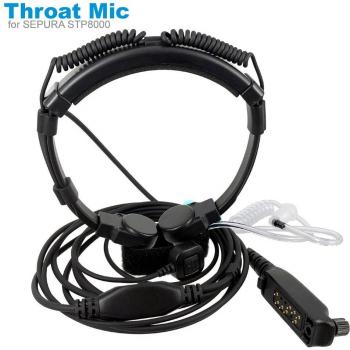 Throat Vibration Microphone for Sepura STP8000 Walkie Talkie
