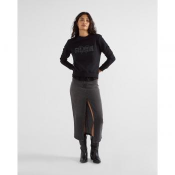 Falda Gris Silbon Denim Largo