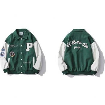Abrigo Unisex Hip Hop con Bordado Distintivo