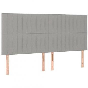 VidaXL modernes Kopfteil Hellgrau 160x5x118/128 cm mit LED