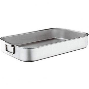 Stufato rettangolare in alluminio di 61x43 cm con maniglia estensibile