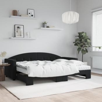 Sofá cama nido terciopelo negro 80x200 cm vidaXL
