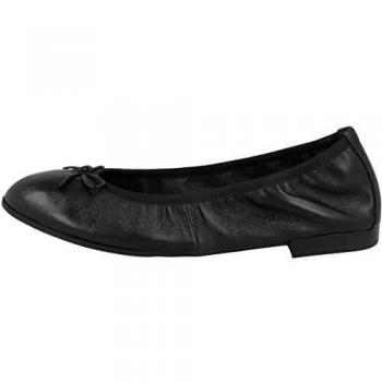 Tamaris Damen Flats, Freizeit Ballerinas, Schwarz, 41 EU