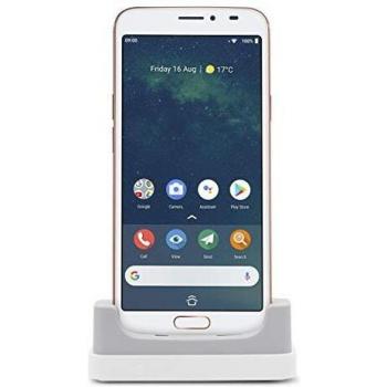 Doro 8080 Smartphone 4G Débloqué Seniors Écran 5.7 Caméra 16MP Touche Assistance Géolocalisation Socle Chargeur Blanc