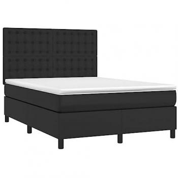 Sommier tapissier avec matelas noir 140x200 cm