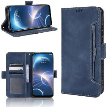 Funda de Cuero PU Azul con Ranuras para Tarjetas para Htc Desire 22 Pro