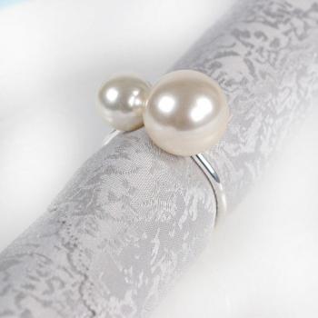 SHSEJA 10-Pack Gold Plated Diamond Pearl Napkin Rings for Hotel & Wedding Use