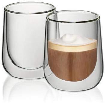 KELA Tazza Cappuccino 2‑unità – Vetro trasparente