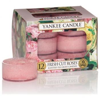 Yankee Candle Fresh Cut Roses Fragrance Tea Light Candles, 12 Pack
