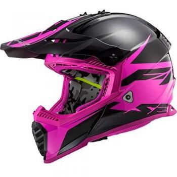 Casco LS2 Fast EVO Roar, Negro Mate Rosa, Extra-Large