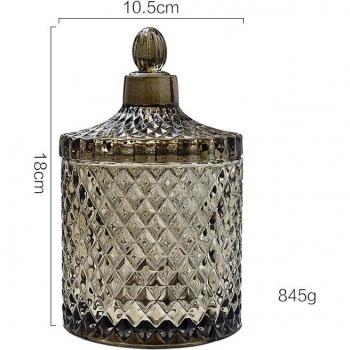 Elegant Green Glass Cosmetic Canister