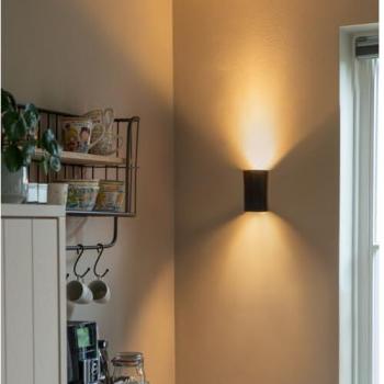 Black Round Wall Light by QAZQA
