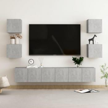 tlg. TV-Schrank-Set in Betongrau aus Spanplatte
