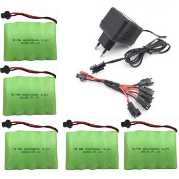 Set Completo de Baterías AA 6 V 2400 mAh + Cargador de Alta Eficiencia