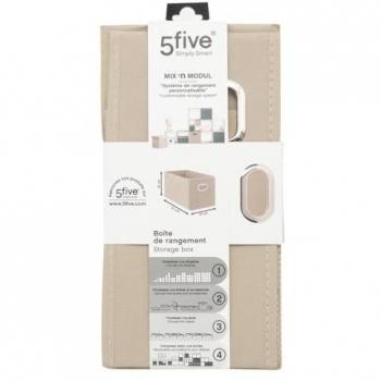 Five Stoffbox Beige Leinen 15 x 31 x 15 cm