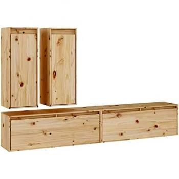 VidaXL 4-Piece Solid Wood Pine TV Cabinets
