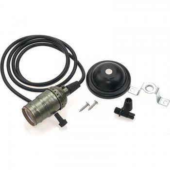 E27 Retro Light Bulb Socket with Switch, Aluminum and Copper