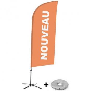 Showdown Displays Beachflag-Set – Neu, Französisch, Orange, Aluminium (Ein Stück)
