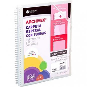 CARPETA 50 FUNDAS CANGURO A4 ARCHIVEX STAR TRANSLUCIDO
