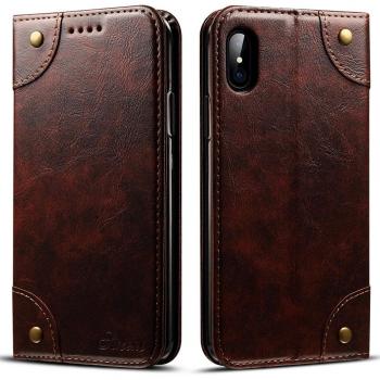 IPhone X Flip‑Case aus Leder – Kreditkarten­schlitz & Magnet­deckel