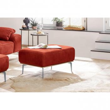 Polsterhocker „run“ von SCHILLIG – 75 cm Breite, elegante Holzsockel‑Gestaltung, silberne Füße