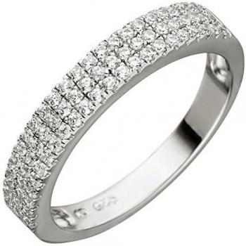 JOBO Damen‑Ring 925 Sterling Silber, 69 Zirkonia, 60 mm