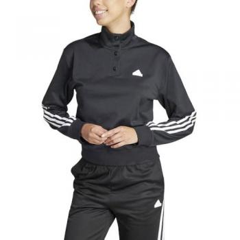 Hoodie adidas Iconic Wrapping Snap 3 Stripes Preto e Branco para Mulheres