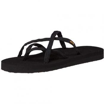 Teva Women's Olowahu Flip Flop with Metallic Strap and Black Sole, Size 7 UK