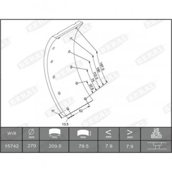 Frein à tambour MERCEDES‑BENZ T1/TN – BERAL KBL15030.1-1561