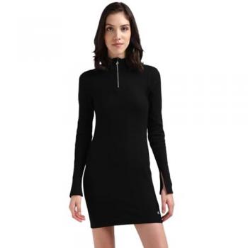 Calvin Klein Jeans Robe courte à col montant et fermeture éclair, Slim Fit, Taille M