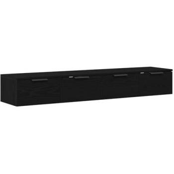 Meuble Mural Double Étagère en Chêne Noir – Vidaxl, 68x30x20 cm, Bois d’Ingénierie