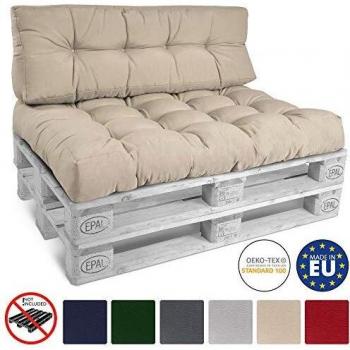 Spalliera di Legno con Cuscini Beautissu Natura 120×40×20