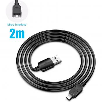 Chargeur mini 5 V avec câble micro‑USB 3,2 m – Caméra tableau de bord