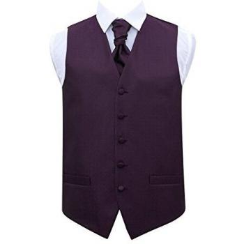 Woven Microfiber Men’s Wedding Vest & Dual Cravat Set – 40”