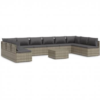 Stylish Outdoor 11-Piece Lounge Set with Cushions