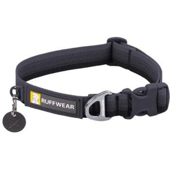 Ruffwear Front Range Dog Collar, Basalt Grey, Adjustable Length 20-26, Large Dog Collar with Aluminium V-Ring, Comfortable Soft Fabric