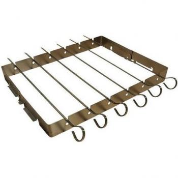 Premium BBQ Spießhalter mit 6 Edelstahlspießen
