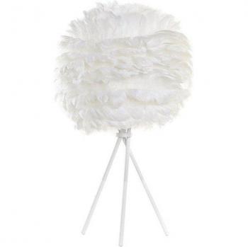 Lampe de bureau DKD Home Decor Blanc Métal Plume (42 x 42 x 60 cm)