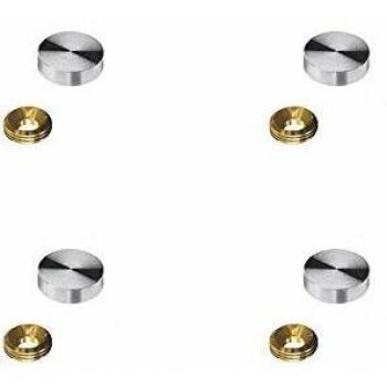 Set de 4 cache-vis en acier inoxydable 18 mm