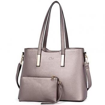 Sac de créateur femme en cuir, grande taille, couleur argent