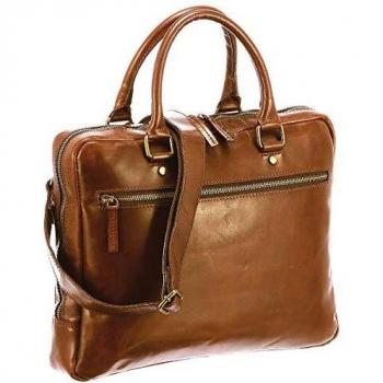 Leonhard Heyden Cambridge 37 cm Brown Leather Briefcase with Laptop Section