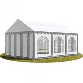 Gazebo da giardino 3x6 m ignifugo grigio-bianco