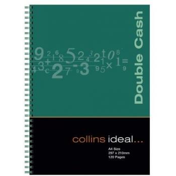Collins Ideal A4 Wiro Bound Double Cash Journal (120 Sheets), Green Cover