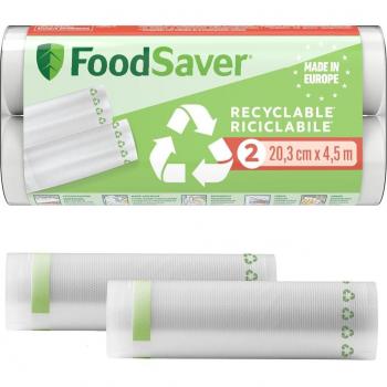 FoodSaver Pack de 2 Rollos para Envasar al Vacío 20.3 cm x 4.5 m